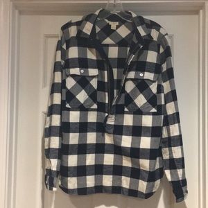 J crew Flannel Jacket shirt plaid medium